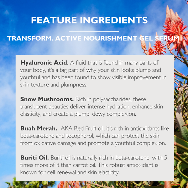 Transform. Active Nourishment Gel Serum.