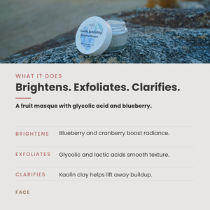 Gentle Exfoliating Blueberry Masque. Brightening Fruit Enzyme – Antioxidant Exfoliation + Glow Revival for Dull or Uneven Tone