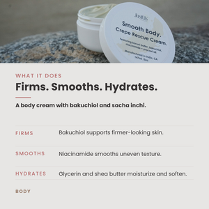 Smooth Body. Crepe Rescue Cream and Body Butter - Rainforest Butters for Deep Nourishment + Crepey Skin