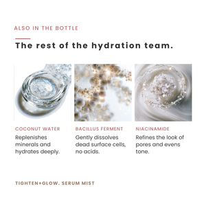 Tighten + Glow. Refining Mist - for Tightening, Hydration, Fine Lines + Cellular Turnover