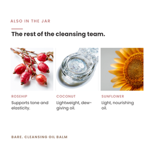 Bare. Cleansing Oil Balm- Gentle Daily Wash for Sensitive, Hormonal, or Post-Menopausal Skin