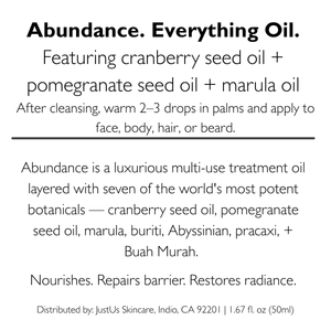 Abundance. Everything Oil — Treatment Oil for Face, Body + Hair