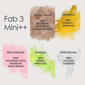 Fab Three Mini ++ Two Week Glow Reset to smooth, hydrate and revive luminosity