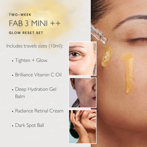 Fab Three Mini ++ Two Week Glow Reset to smooth, hydrate and revive luminosity
